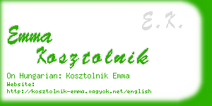 emma kosztolnik business card